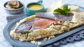 Lachsforelle in Salzkruste mit Orangen-Pfeffer-Aioli Rezept - Foto: LECKER @ Bauer Media Group