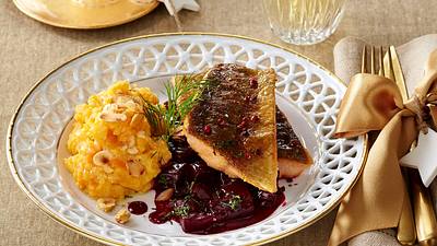 Lachsforelle mit Rote-Bete-Dillgemüse Rezept - Foto: House of Food / Bauer Food Experts KG