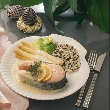 Lachskotelett mit feiner Senfsoße Rezept Lachskotelett mit feiner Senfsoße Rezept