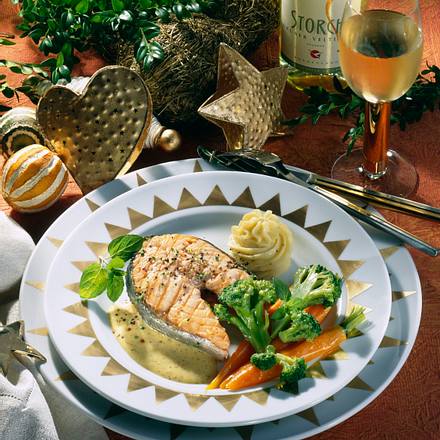 Lachskoteletts in Senfsahne Rezept