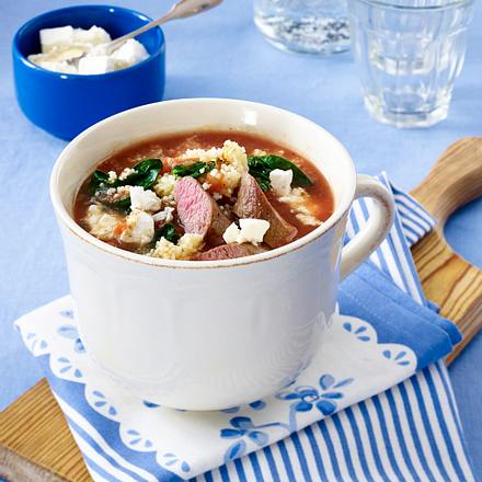 Lamm-Couscous-Suppe mit Spinat Rezept Lamm-Couscous-Suppe mit Spinat Rezept