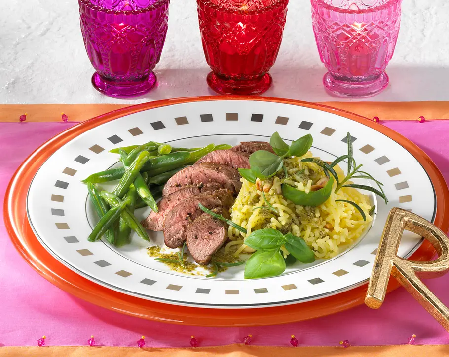 Lammfilet mit grünen Bohnen Rezept