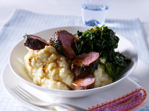 Lammfilet mit Kartoffelpüree mit Joghurt Rezept Lammfilet mit Kartoffelpüree mit Joghurt Rezept