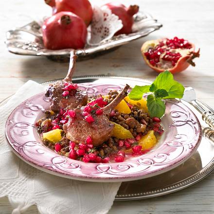 Lammkoteletts auf Berglinsen-Ragout Rezept