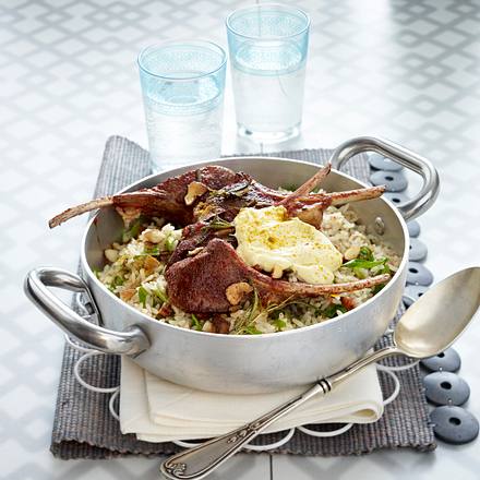 Lammkoteletts auf Mandelreis Rezept Lammkoteletts auf Mandelreis Rezept