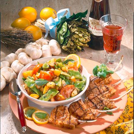 Lammkoteletts Provencale mit Bohnen-Kartoffel-Tomaten Rezept