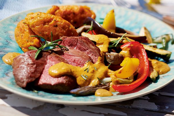 Lammsteak mit Auberginen-Gemüse-Curry Rezept Lammsteak mit Auberginen-Gemüse-Curry Rezept