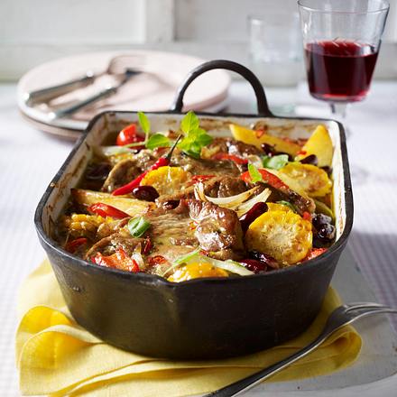 Landhaus Steaks mit Mais und Bohnen Rezept Landhaus Steaks mit Mais und Bohnen Rezept