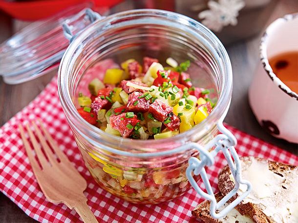 Landjägersalat Rezept Landjägersalat Rezept