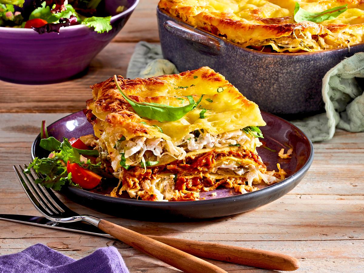 Lasagne mit Pulled Chicken Rezept