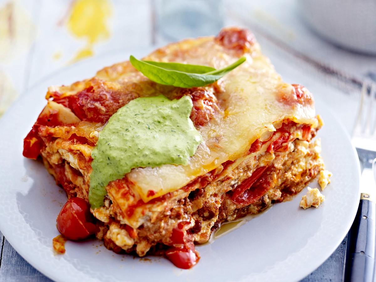 Lasagne mit Spinat-Soße