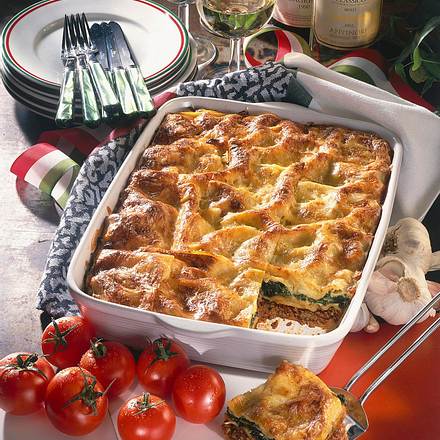 Lasagne mit Spinat und Hack Rezept