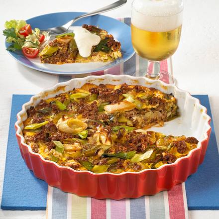 Lauchgratin mit Hack Rezept