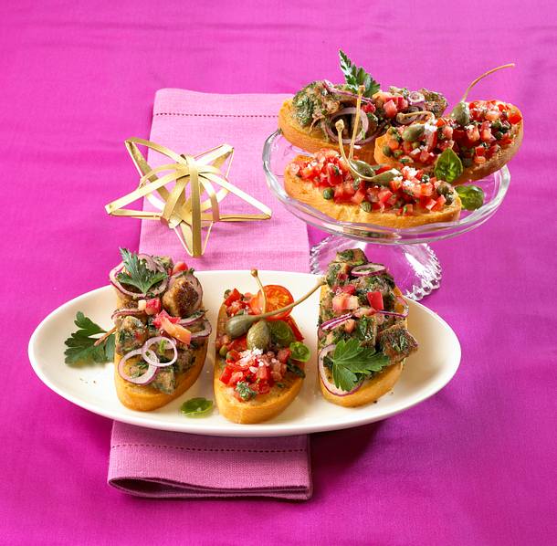 Leber- und Tomaten-Crostini Rezept Leber- und Tomaten-Crostini Rezept