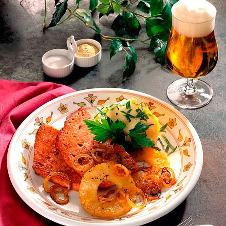 Leberkäse mit Ananas Rezept Leberkäse mit Ananas Rezept
