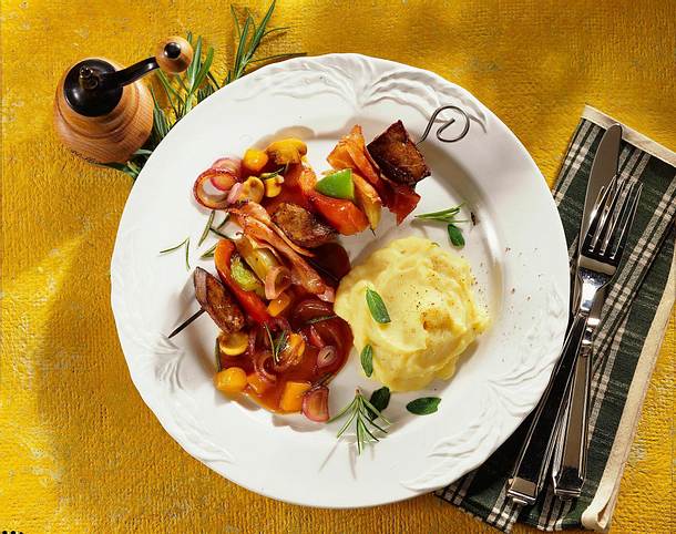 Leberspießchen mit Zwiebelsoße Rezept