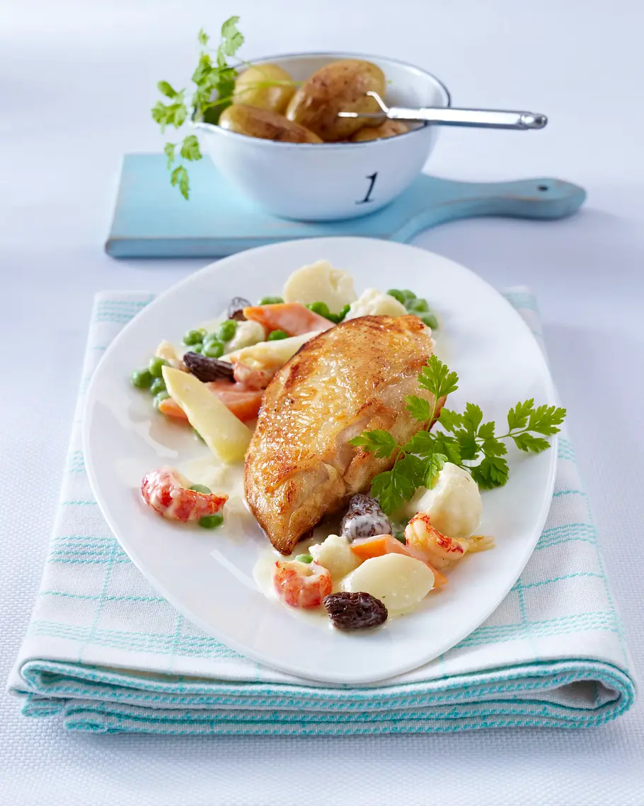 Leipziger Allerlei zu Hähnchenfilet und Butterkartoffeln Rezept