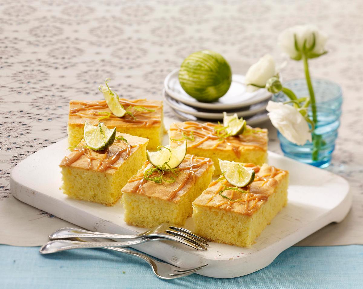 Limetten-Toffee-Kuchen vom Blech Rezept