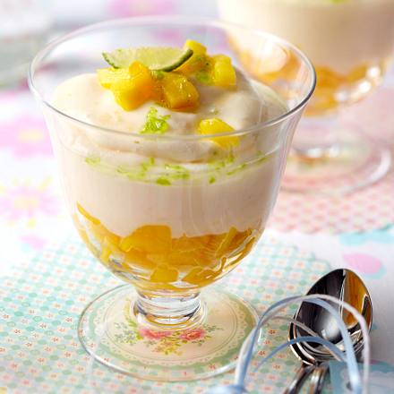 Limettenschaum mit Mango Rezept Limettenschaum mit Mango Rezept