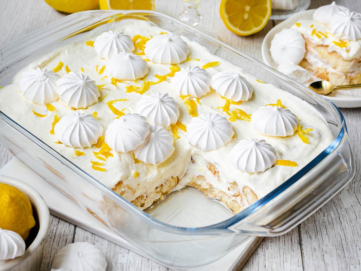 Limoncello-Tiramisu in der Aufflaufform