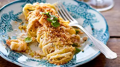 Linguine in Garnelen-Schinken-Soße Rezept - Foto: LECKER @ Bauer Media Group