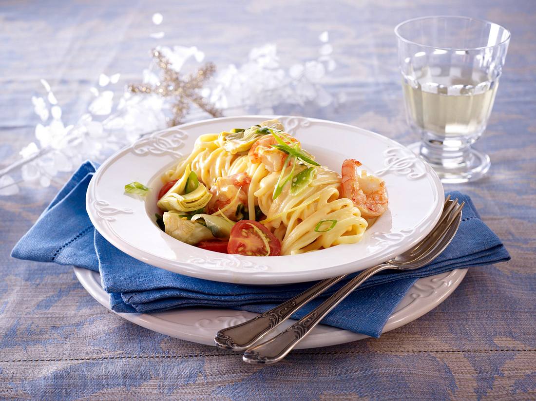 Linguine in Zitronen-Garnelensoße Rezept Linguine in Zitronen-Garnelensoße Rezept
