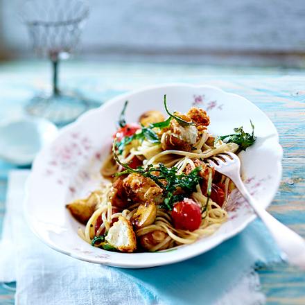 Linguine mit Schmortomaten und Pankofeta Rezept