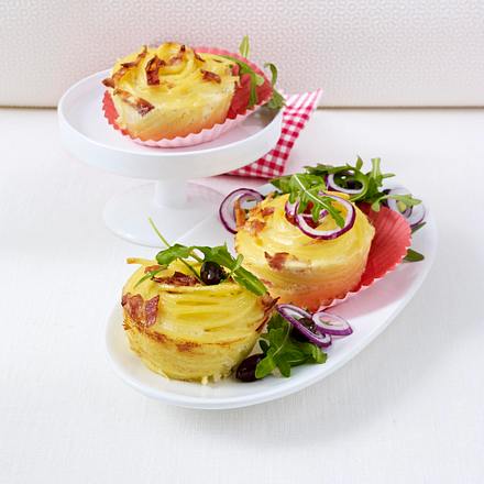 Linguine-Muffins alla Carbonara Rezept