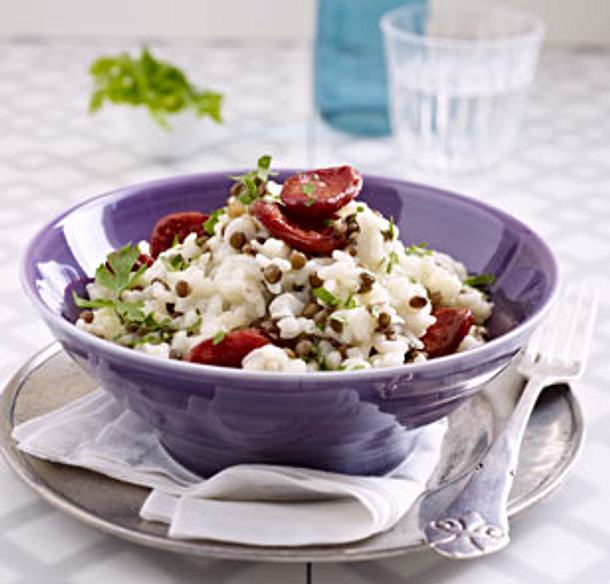 Linsen-Risotto mit Salsiccia Rezept Linsen-Risotto mit Salsiccia Rezept