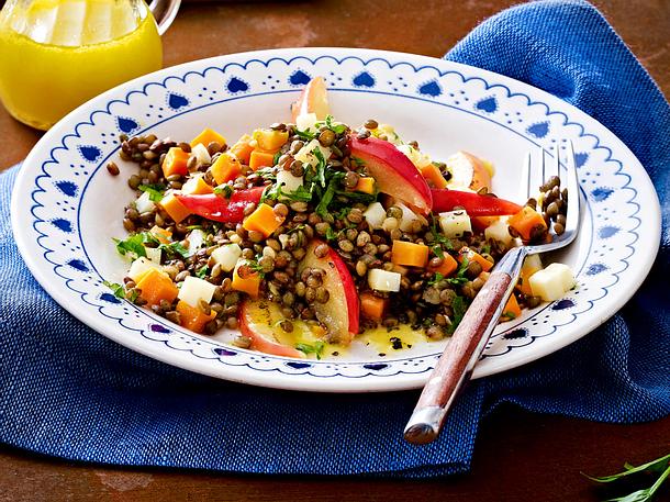 Linsensalat mit gebratenen Äpfeln Rezept Linsensalat mit gebratenen Äpfeln Rezept