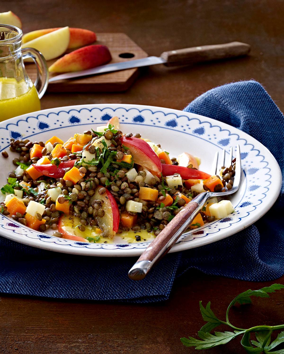 Linsensalat mit gebratenen Äpfeln Rezept