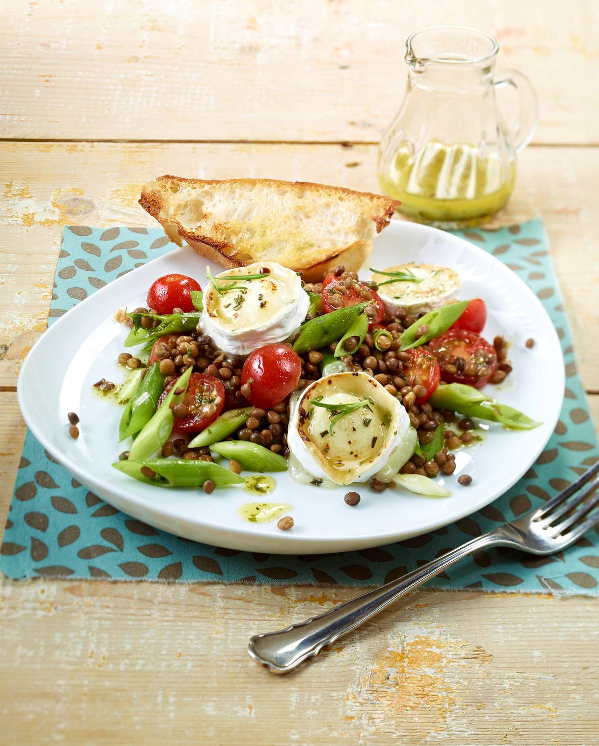 Linsensalat mit gratiniertem Ziegenkäse Rezept