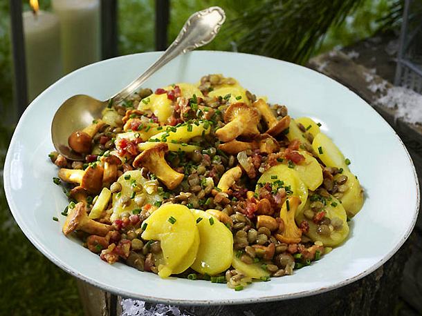 Linsensalat mit Pfifferlingen Rezept Linsensalat mit Pfifferlingen Rezept
