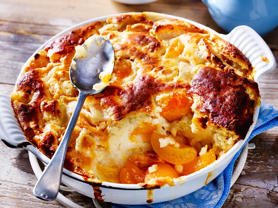 Luftig gebackener Aprikosenauflauf Rezept