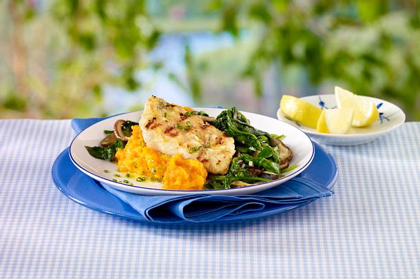 Mahi Mahi served with Yam Puree Rezept Mahi Mahi served with Yam Puree Rezept
