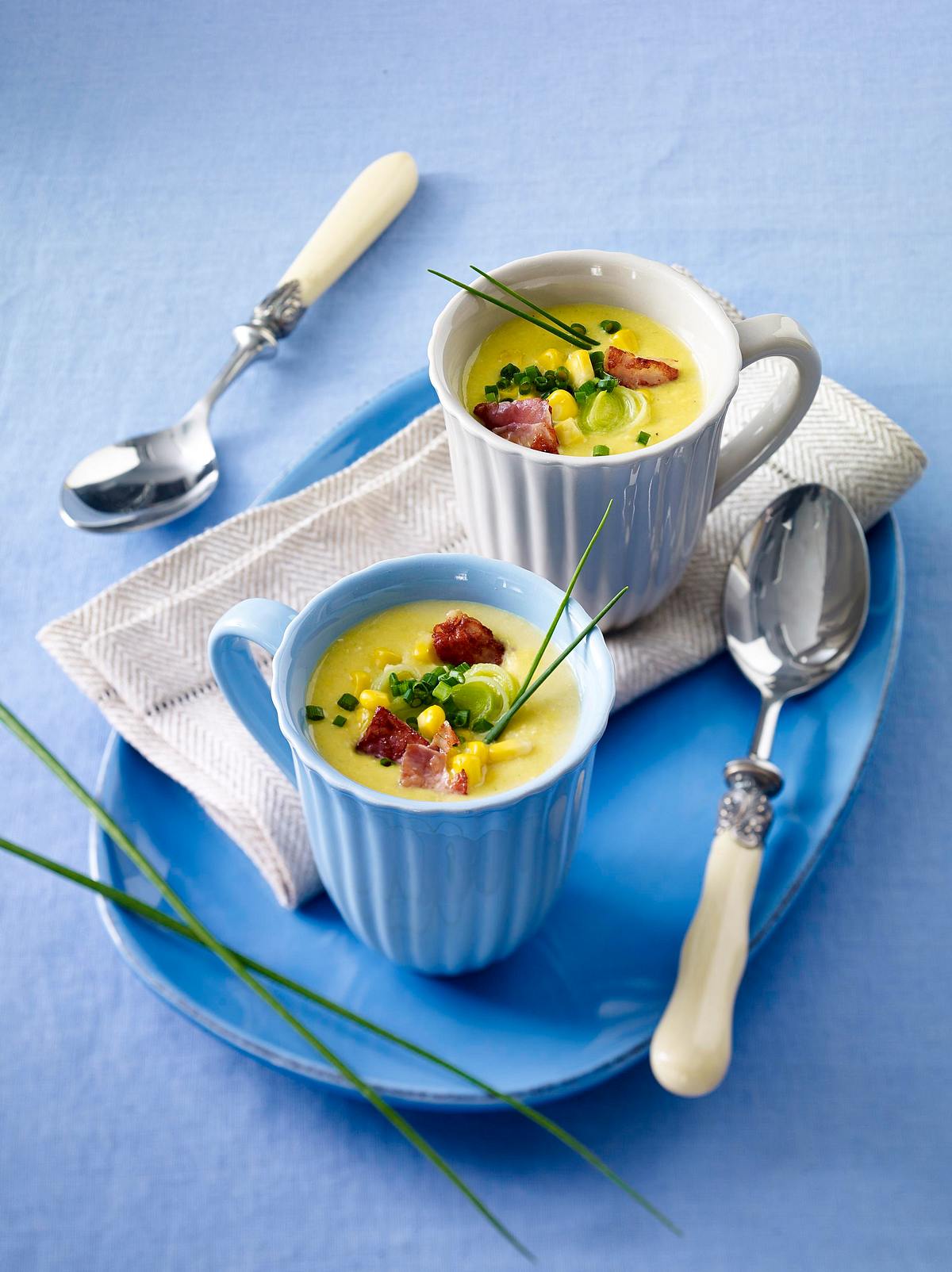 Mais-Kartoffelsuppe mit Kochschinken Rezept