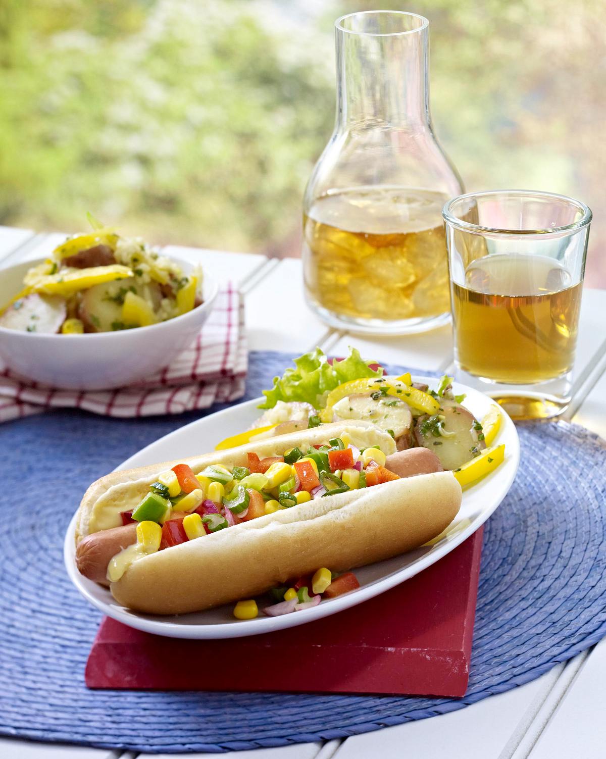 Mais-Relish Hot Dogs Rezept