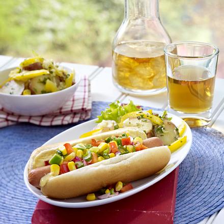 Mais-Relish Hot Dogs Rezept Mais-Relish Hot Dogs Rezept