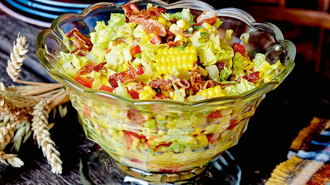 Maissalat mit Bacon Rezept - Foto: LECKER @ Bauer Media Group Maissalat mit Bacon Rezept - Foto: LECKER @ Bauer Media Group