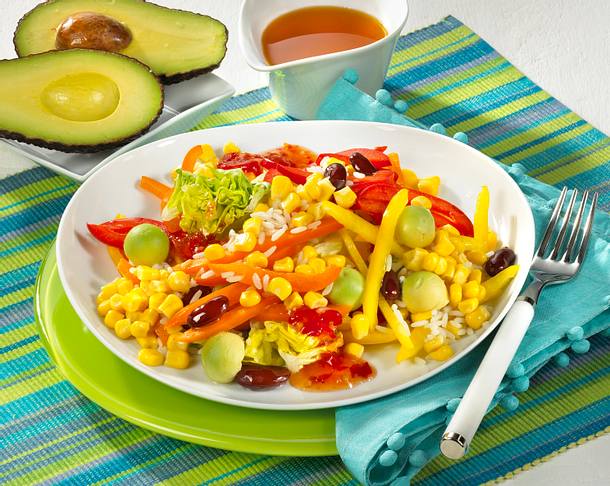 Maissalat mit Reis und Avocado Rezept Maissalat mit Reis und Avocado Rezept