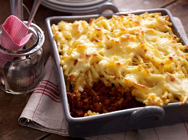 Makkaroni and Cheese mit Hacksoße Rezept Makkaroni and Cheese mit Hacksoße Rezept