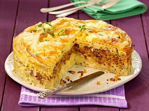 Makkaroni-Hack-Torte Rezept Makkaroni-Hack-Torte Rezept