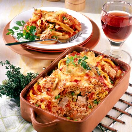 Makkaroni mit Tomaten-Sahne und Thunfisch Rezept Makkaroni mit Tomaten-Sahne und Thunfisch Rezept