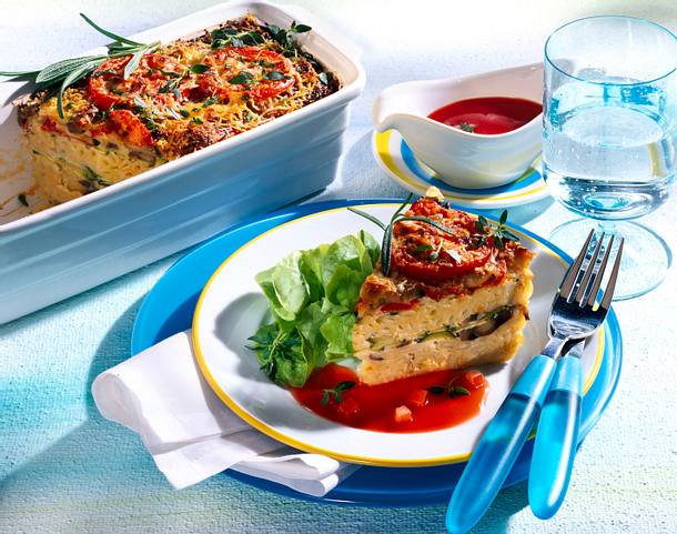 Makkaroniauflauf mit Tomatensoße Rezept Makkaroniauflauf mit Tomatensoße Rezept