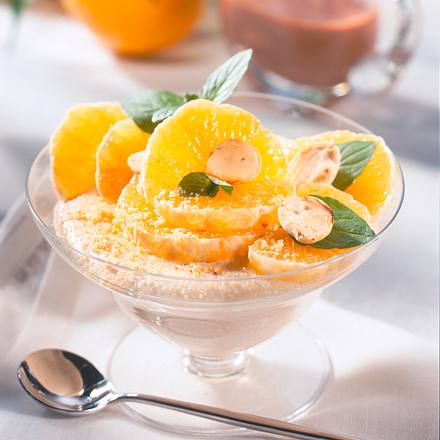 Mandel-Grieß mit Mandarinen Rezept