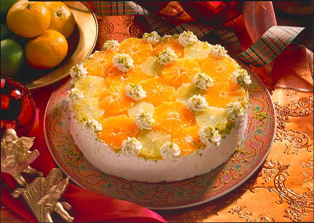 Mandel-Lemoncurd-Torte mit Zitrusfrüchten Rezept Mandel-Lemoncurd-Torte mit Zitrusfrüchten Rezept