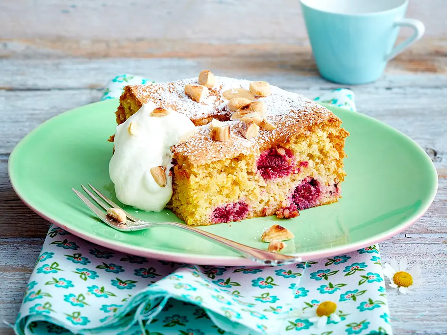 Mandelkuchen mit Himbeeren Rezept Mandelkuchen mit Himbeeren Rezept