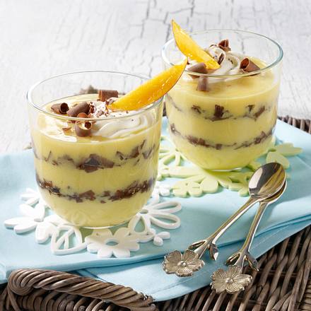 Mango-Buttermilch-Creme mit Schokoraspeln Rezept Mango-Buttermilch-Creme mit Schokoraspeln Rezept