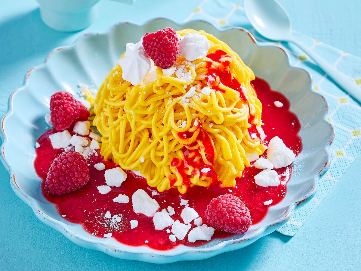 Mango-Eiscreme mit Himbeer-Bolo Rezept