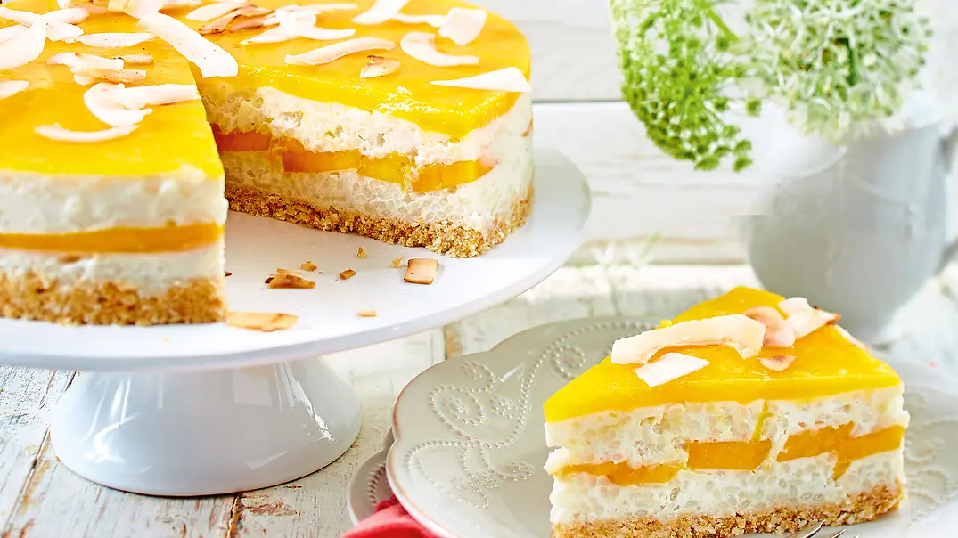 Mango-Milchreis-Torte Rezept - Foto: LECKER @ Bauer Media Group Mango-Milchreis-Torte Rezept - Foto: LECKER @ Bauer Media Group
